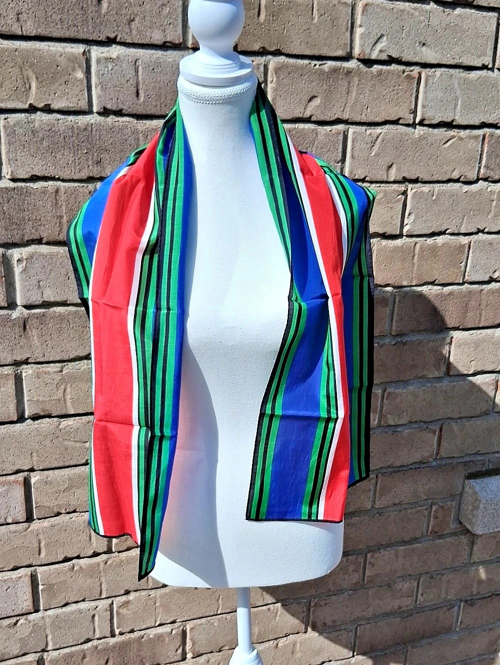 Vintage ECHO Vertical Stripe Oblong Scarf 80s - 90s